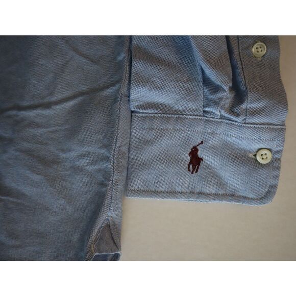 Polo Ralph Lauren Men's Sz M Blue Morehouse Custom Fit Oxford Button Up - Picture 10 of 13